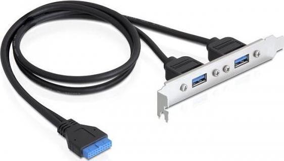 Delock Staffa a slot da 2x USB 3.0 a USB 3.0 19 pin header (0.40 m, USB 3.2)