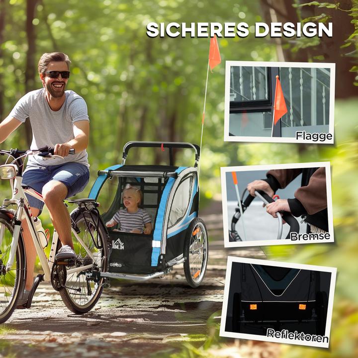 Immagine prodotto Homcom Rimorchio per bicicletta per bambini con borsa per riporre i bagagli