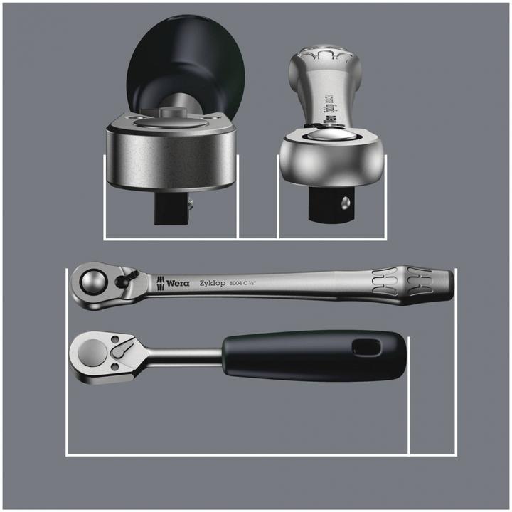Produktbild Wera 8100 SB 8 Zyklop Metal-Knarrensatz (19 mm, 18 mm, 17 mm, 13 mm, 10  mm, 12 mm, 16 mm, 15 mm)