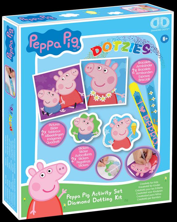 Productafbeelding Diamond Dotz DOTZIES® Original Diamond Painting Set Peppa Pig met 6 motieven: 2 plaatjes 15 x 15 cm, 2