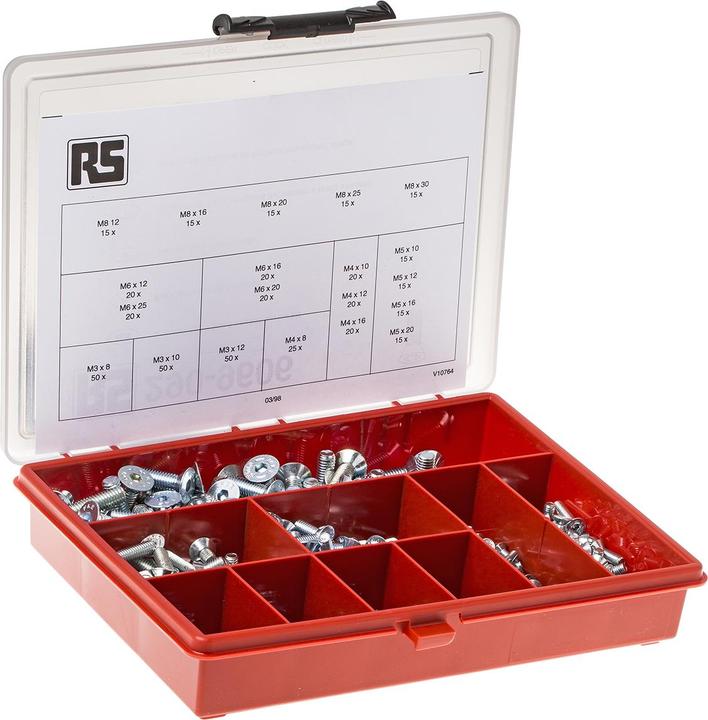 Produktbild Rs Pro Schrauben Sortiment Innensechskant verz. (450 Schrauben pro Stück)