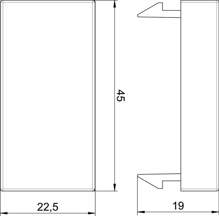 Produktbild OBO Bettermann Blinddeckel 1/2 Modul 45x22,5mm, 6117415