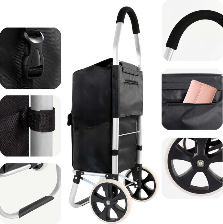 Actual product image Wiltec Einkaufstrolley klappbar 40kg Einkaufsroller Einkaufswagen Einkaufstasche