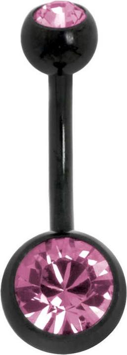 Bijouteria Bauchpiercing (Kristall, PVD Beschichtung (schwarz), Titan)
