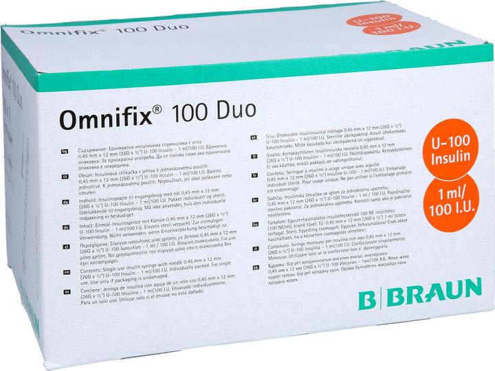 Produktbild B.Braun Insulin 1 ml duo mit Kanüle G26 (Insulinspritze)