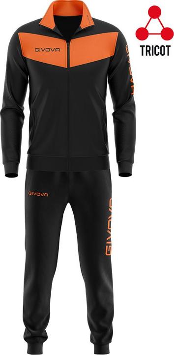 Givova Tuta Visa Fluo Trainingsanzug Schwarz-Orange TR018F 1028 M (M)