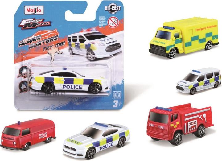 Actual product image Maisto Alarm Buster vehicles with siren 8cm