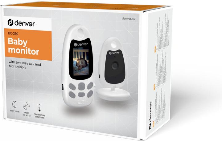 Actual product image Denver BC-250 Babycam mit Monitor 2,4 GHz White Neu (Video & Audio, 250 m)