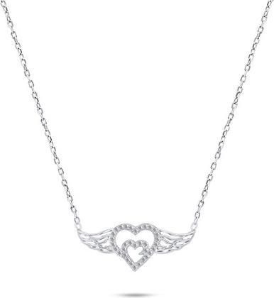 Brilio Silver - Design silver necklace with zircons NCL47W