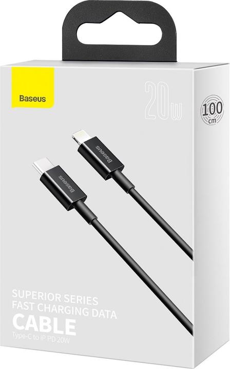 Actual product image Baseus Superior Series Cable USB-C to iP, 20W, PD, 1m (black) (1 m, USB 3.0)