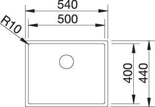Immagine prodotto Blanco Claron 500-U Durinox (Lavello sottopiano, 44 cm, 54 cm)