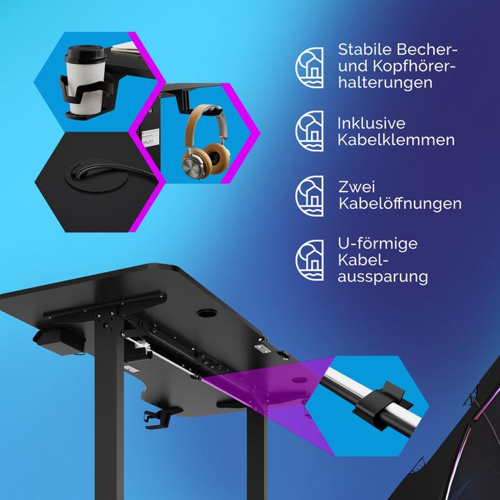 Produktbild Casaria Höhenverstellbarer Schreibtisch (160 x 75 x 118 cm)