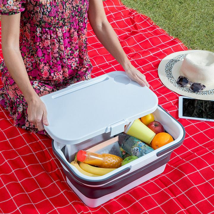 Produktbild InnovaGoods Faltbarer Picknickkorb mit Tisch-Deckel Pickning