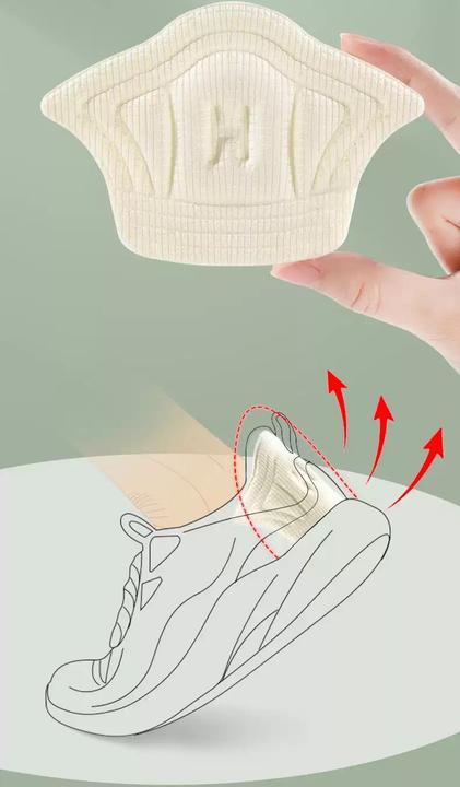 Actual product image Stride Fersen Einlage Anti-Rutsch / Ultraweiche Stoff Pads / Massage Einlagen für Turnschuhe - 1 Paar Weiss