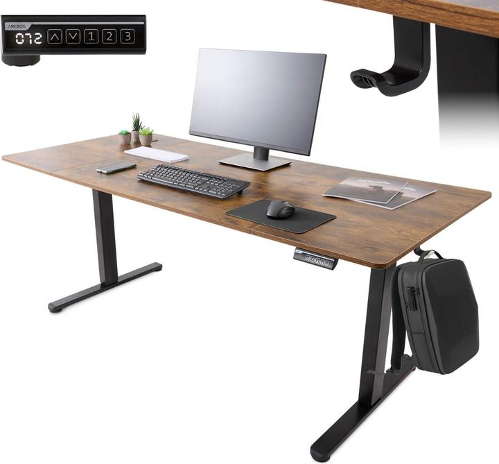 Produktbild Arebos Höhenverstellbarer Schreibtisch (160 x 80 x 72 cm)