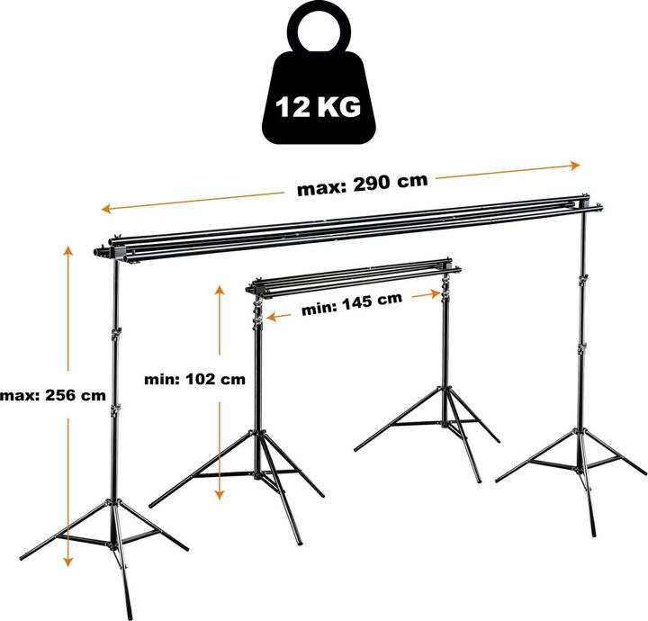 Actual product image Walimex 3-fold background system + bag (290 cm, 250 cm)