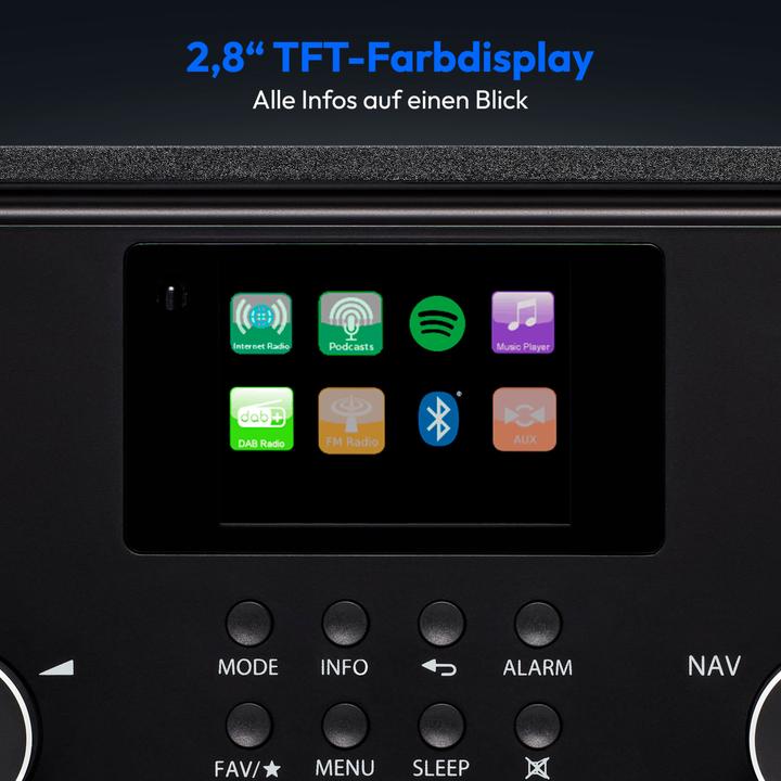 Image du produit Medion MD 88069 Radio Internet noir (Webradio, DAB+ DAB, AM, FM, Bluetooth, WiFi)