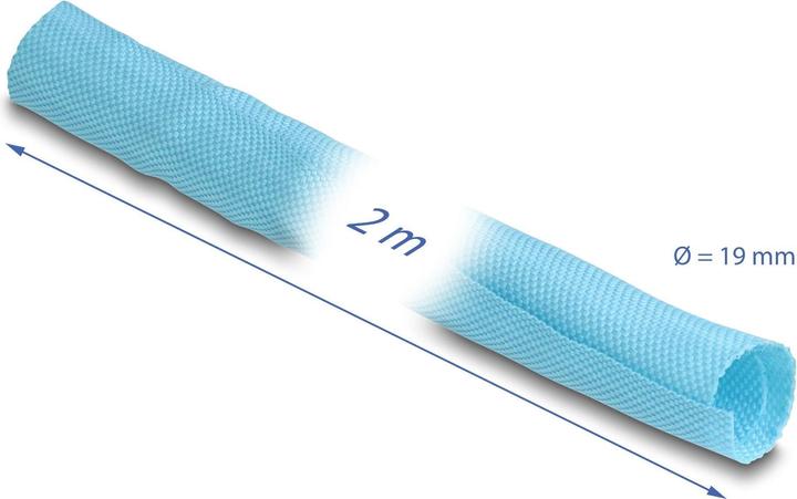 Actual product image Delock Cable conduit self closing 2 m x 19 mm Blue (Cable conduit, 200 cm)