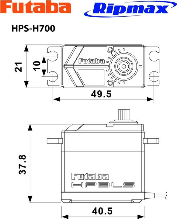 Actual product image Futaba Servo HPS HC700 Heli 0,08s/20,0kg