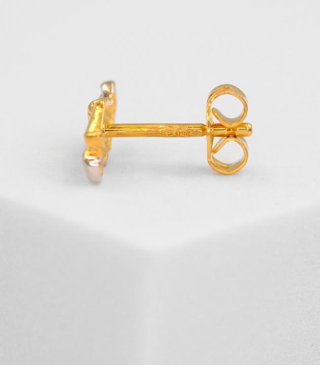 Produktbild Muau Single ear studs formula 1 bicolor yellow/white gold 750, 6x11mm (750, Weissgold, 18K Gelbgold)