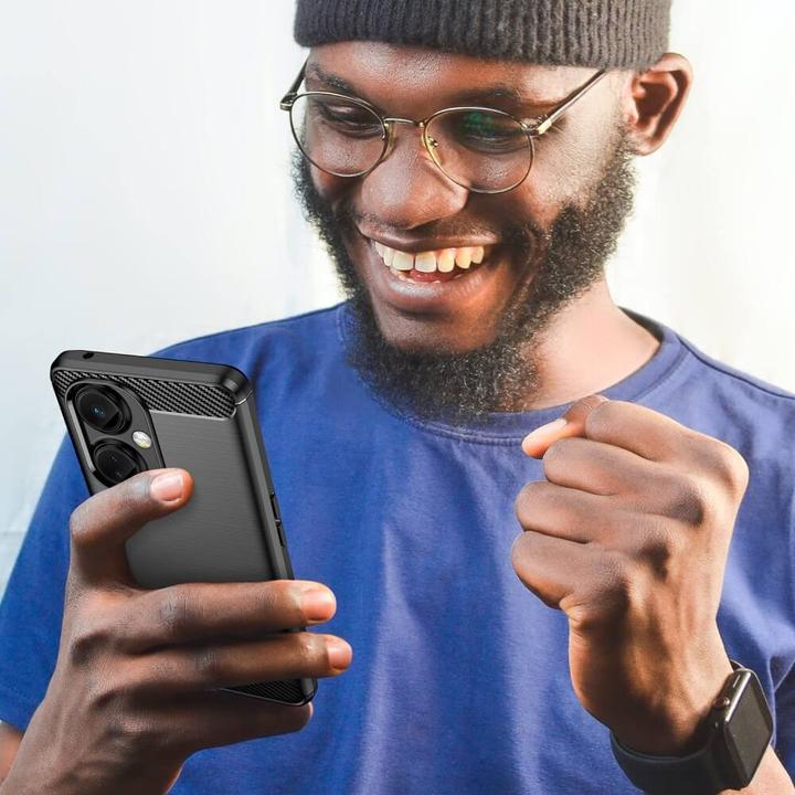 Produktbild Cover-Discount OnePlus Nord CE 3 Lite - Metall Carbon Look Hülle schwarz (OnePlus Nord CE 3 Lite)