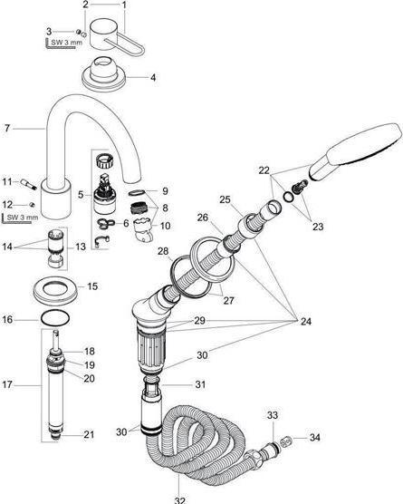 Immagine prodotto hansgrohe Miscelatore monocomando 3 fori per vasca AXOR UNO Maniglia ad arco cromo