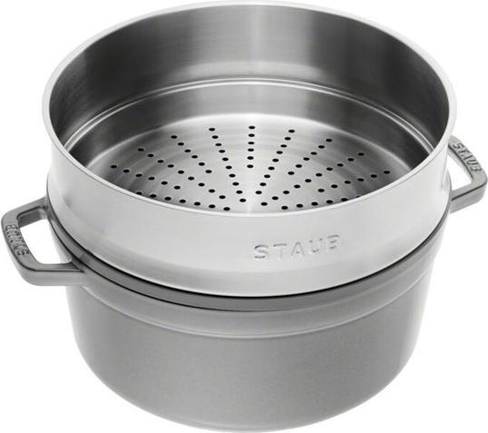 Immagine prodotto Staub Cocotte con inserto per la cottura a vapore (26 cm, Pirofila + casseruola, Ghisa, Smalto, Acciaio inossidabile)