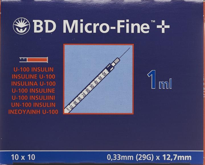 Image du produit BD + U100 seringues à insuline 12.7 x 0.33 mm (Seringue d'insuline)