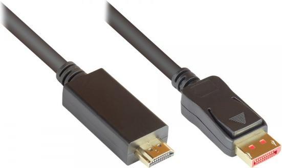 Immagine prodotto Good Connections Cavo di collegamento DisplayPort 1.4 a HDMI 2.0, 4K @60Hz, contatti placcati oro, OFC, nero, 3m, ® (3 m, DisplayPort)