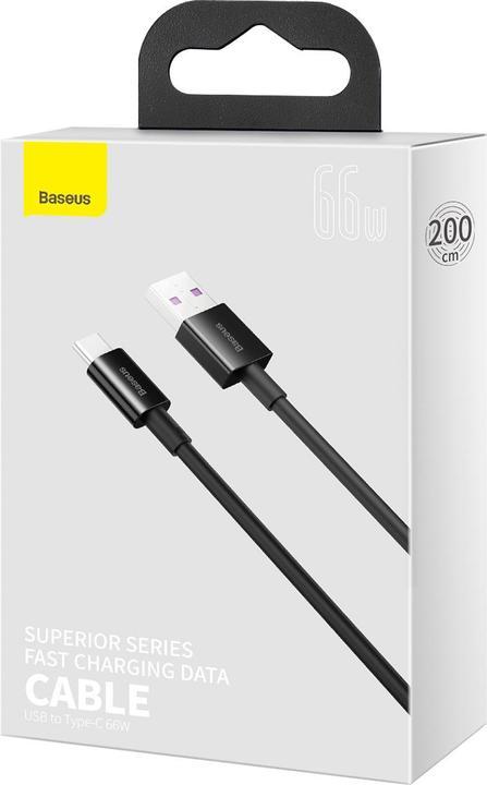 Actual product image Baseus USB A — USB C (2 m, USB 2.0, 66 W)