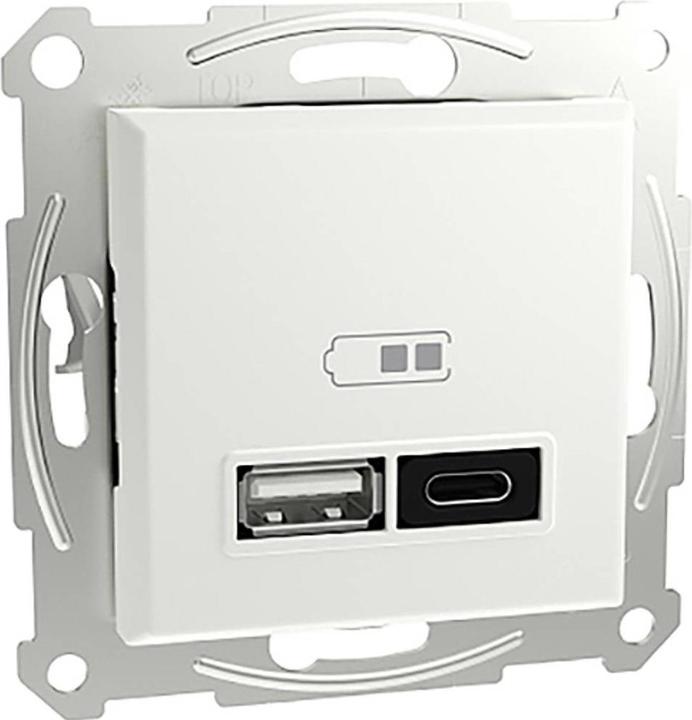 Produktbild Schneider Electric USB-Steckdose Asfora Weiss (glänzend) EPH2770421D