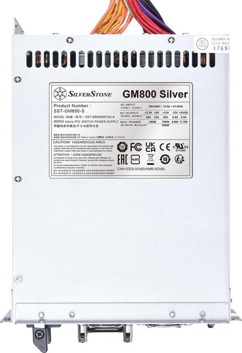 Produktbild Silverstone SST-GM800-S - CYBENETICS Silver 800W+800W mini redundant power supply (800 W)