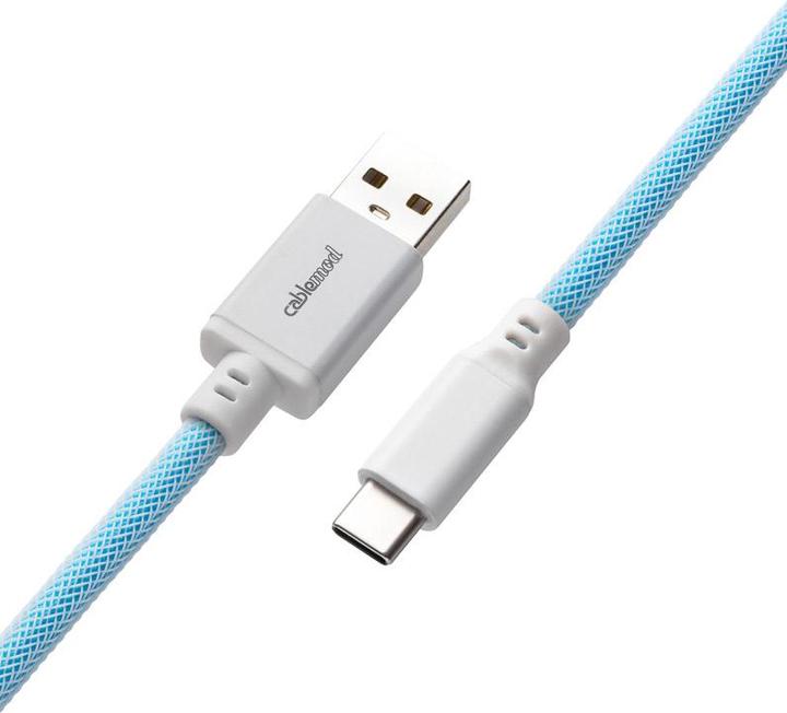 Actual product image CableMod Pro Coiled Keyboard Cable USB-C to USB Type A, Blueberry Cheesecake (1.50 m, USB 2.0)