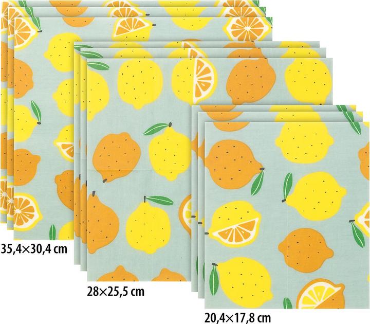 Rosenstein & Söhne 9er-Set Bienenwachspapier für Lebensmittel, 3 verschiedene Grössen (9 x)