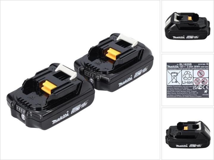 Makita Akku Power Set 18 V mit 2x BL 1820 B Akku 2,0 Ah ( 2x 197254-9 ) (18 V)