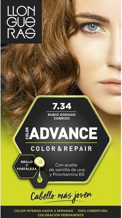Actual product image Llongueras COLOR ADVANCE #7.34-rubio dorado cobrizo (7.34)