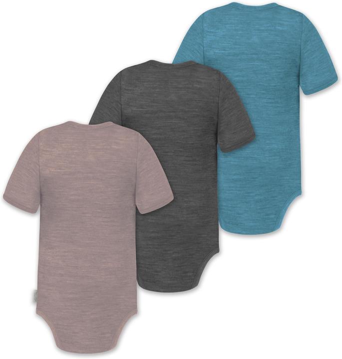 Actual product image Normani Set of 3 baby merino short-sleeved body "Tihoi" - 9319 (80)