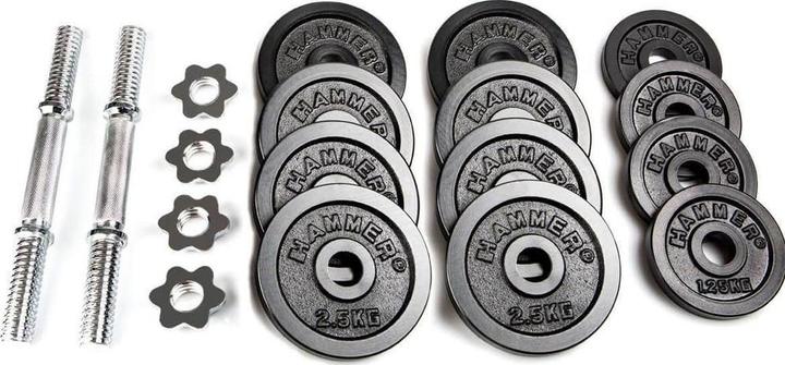 Image du produit Hammer Fitness Ensemble d'haltères courts (4 x 2,5 kg, 2 x 1,25 kg)