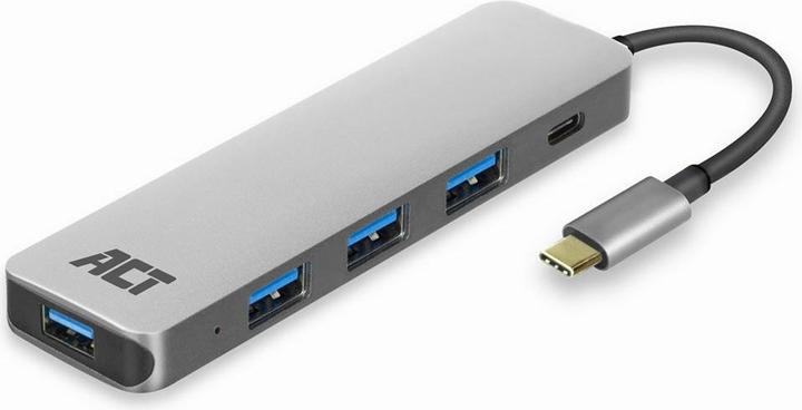 Actual product image USB-C Hub with 4x USB-A, USB-C PD Pass-Through 60W USB-C (USB-C, 5 ports)