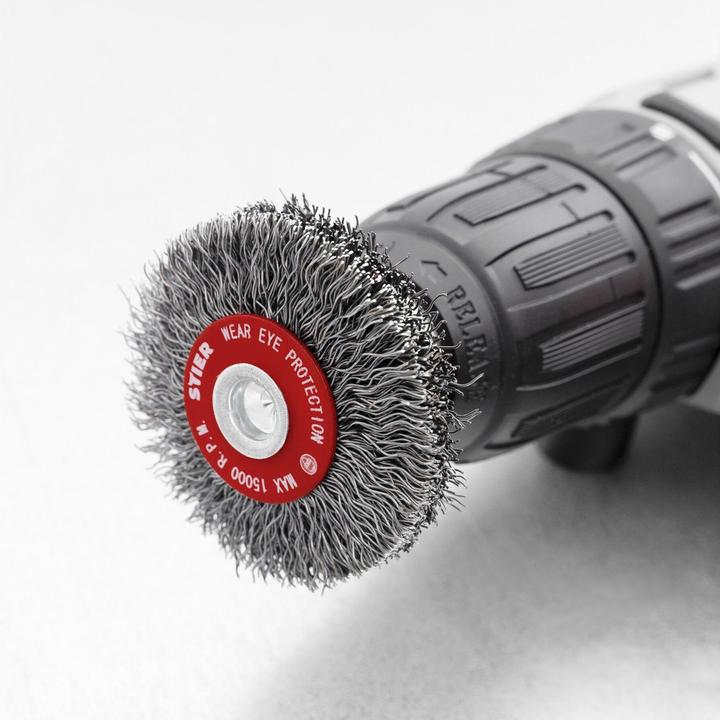Produktbild Stier Rundbürste Ø 50 mm, Schaft-Ø 6 mm, 0,3 mm, gewellt, Stahl