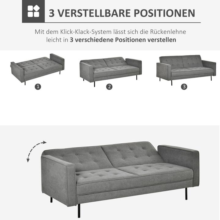 Image du produit Homcom Canapé-lit 3 places (3 places)