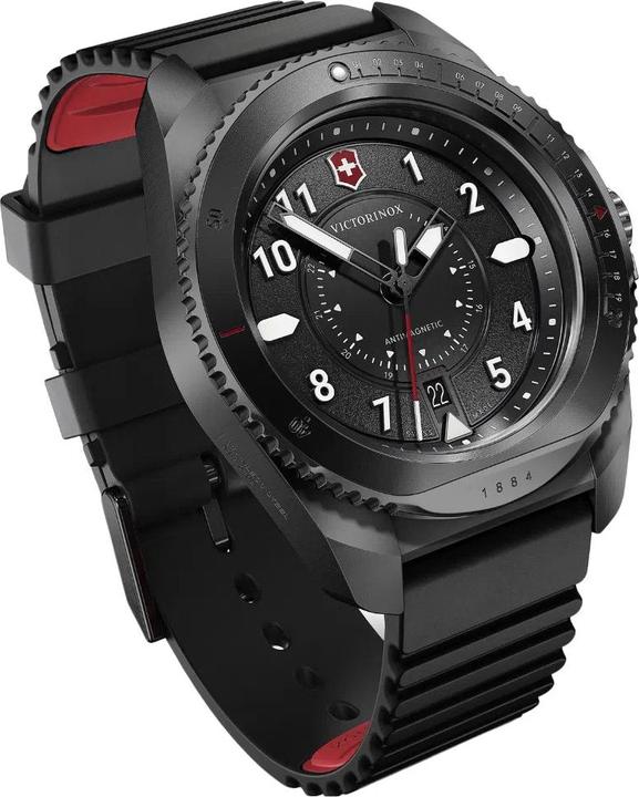 Image du produit Victorinox Journey 1884, Montres de plongée, Montres Homme, 43 cm, Cadran noir, Bracelet noir, caoutchouc (Montre de plongée, 43 mm)