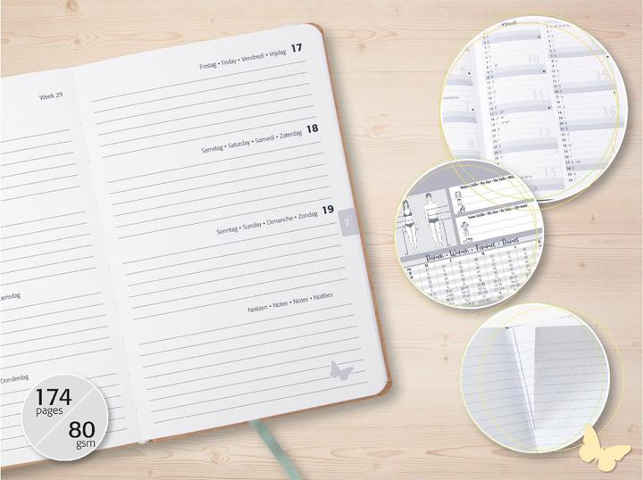 Produktbild Sigel Taschenagenda JOLIE Pure (13.5 x 20.3 cm, Deutsch, Französisch, Niederländisch, Englisch)