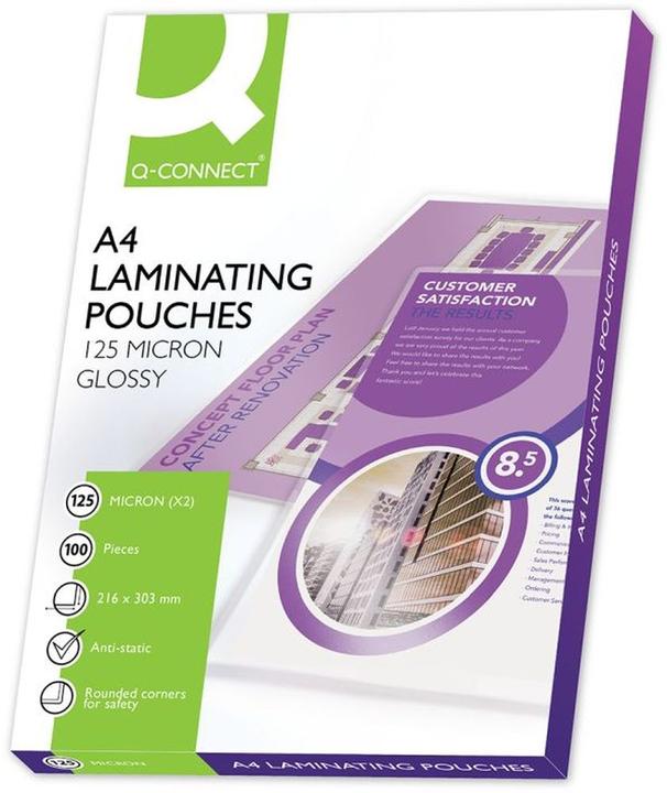 Actual product image Q-Connect Laminating films glossy (A4, 100 Piece, 125 µm)
