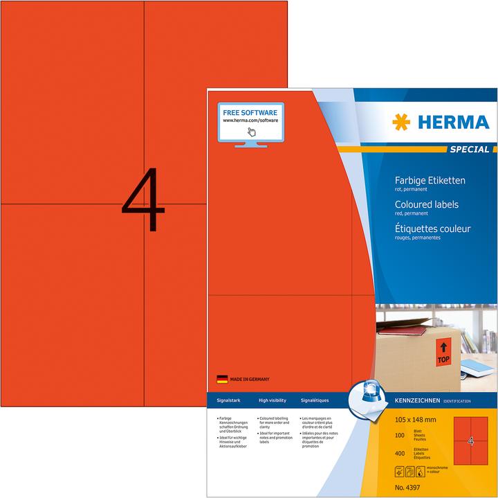 Immagine prodotto HERMA Etichette colorate A4