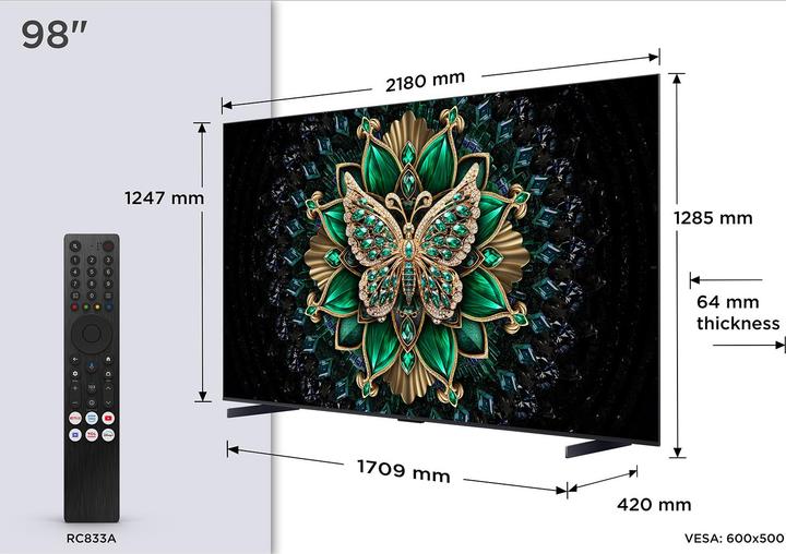 Produktbild TCL 98C6K (98", QLED, Mini-LED, 4K, 2025)