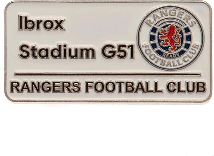 Rangers FC Strassenschild Abzeichen Metall