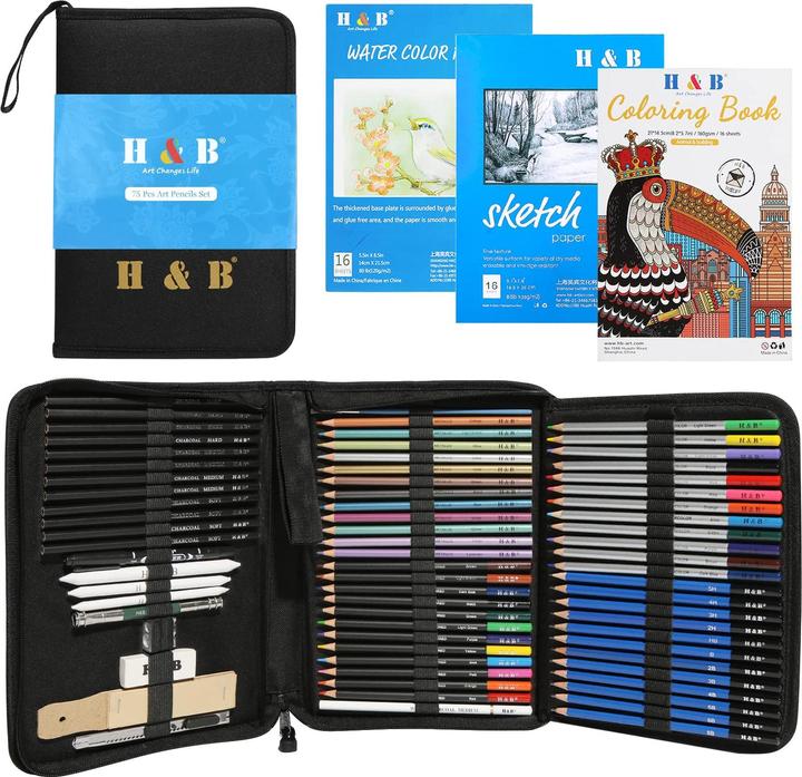 Immagine prodotto H+B Set di matite da disegno da 75 pezzi (75 x)