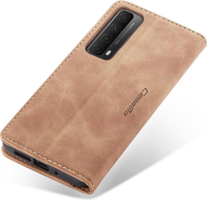Produktbild König Design Hülle Handy Schutz für Huawei P smart 2021 Case Flip Cover Tasche Etuis Braun (Huawei P Smart (2021))