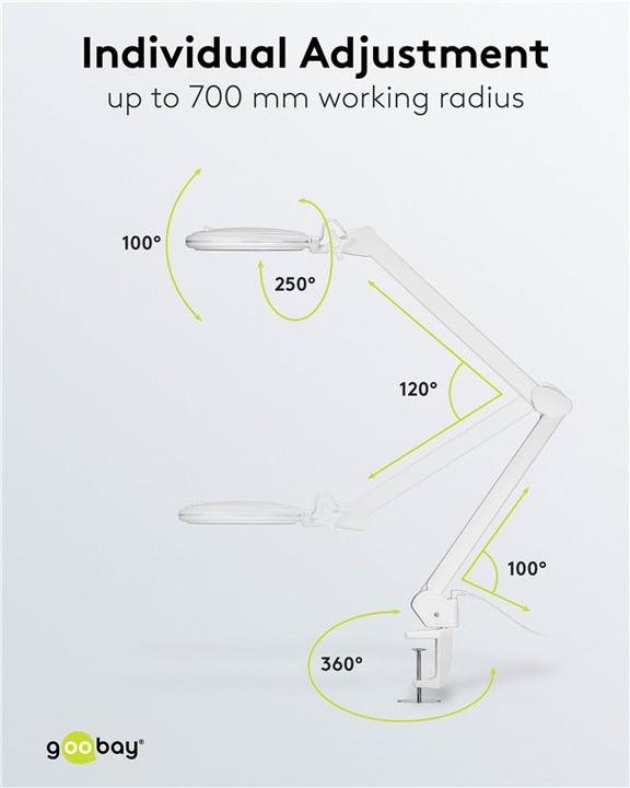Actual product image Goobay LED clamp magnifier lamp, 10 W